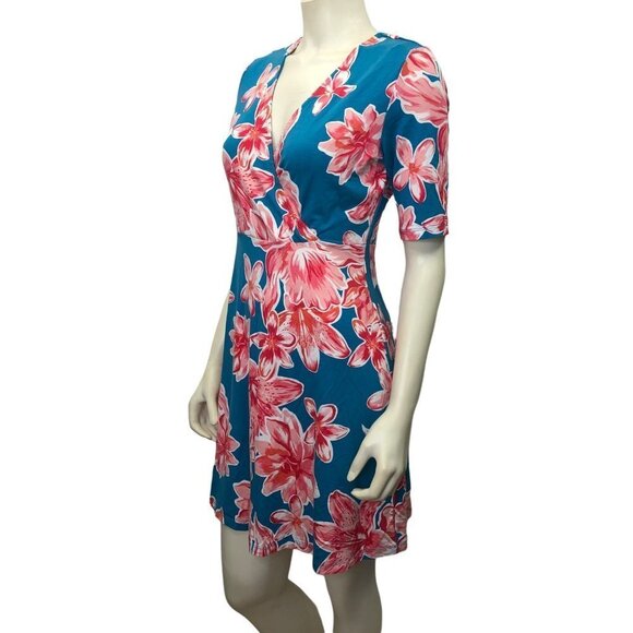 HEYTON V -NECK  FLORAL SHORT SLEEVE DRESS SIZE‎ SM - Picture 5 of 5